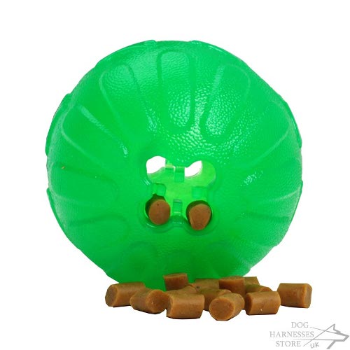 Dog Ball Dispenses Treats for Middle-Sized Canine, Chewing Toy