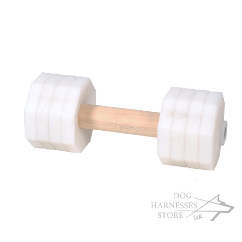 Dog Dumbbell with White Plastic Weight Plates, 4.4 lbs