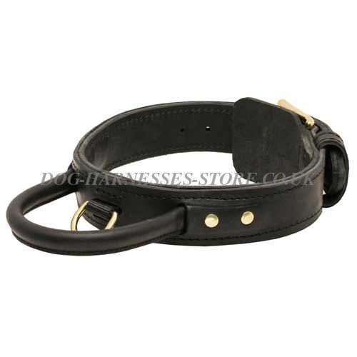 Bestseller! Leather Dog Collar with Handle for Agitation - Click Image to Close