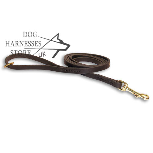 Leather Dog Leash with Solid Brass Snap Hook, Leather Lead - Click Image to Close