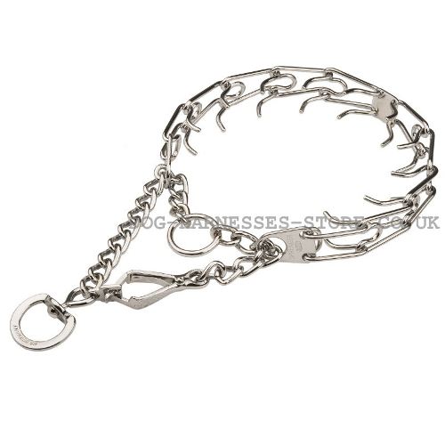 Prong Pinch Half Choke Collar with Quick Detach Snap and Swivel