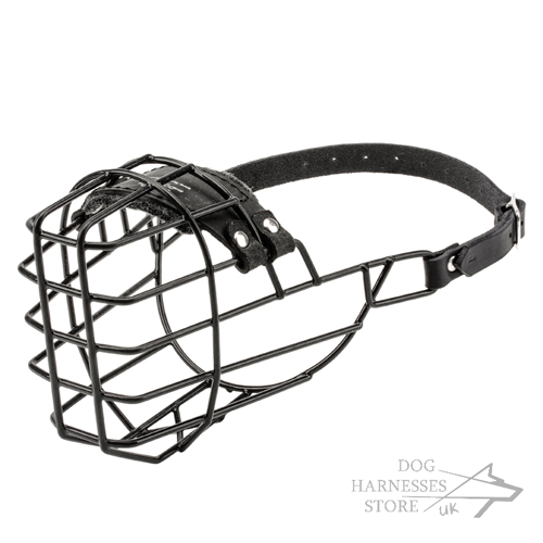 Basket Dog Muzzle Covered by Black Rubber, UK - Click Image to Close