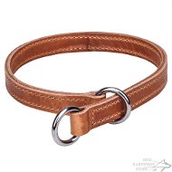 Leather Slip Collar for Dog Obedience, Double-Ply, Stitched