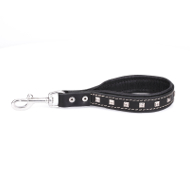 Loop Dog Lead of 2-ply Soft Leather with Square Studs