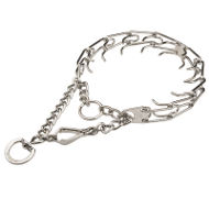 Prong Pinch Half Choke Collar with Quick Detach Snap and Swivel