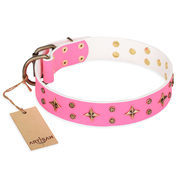 Female Dog Collar "Chi-Chi Pink Rose" FDT Artisan with Stars Female Dog Collar "Chi-Chi Pink Rose" FDT Artisan with Stars