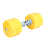 Plastic Dumbbell for Dogs with 8 Removable Yellow Plates - 2 kg