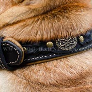 Shar-Pei Collar of Two-Ply Leather Nappa Padded, Royal Design